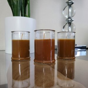 3/$5 Vanilla Cinnamon Brulee Candles NEW Glass Covered Jar USA